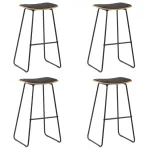 Scaune de bar, 4 buc., negru, piele ecologică GartenMobel Dekor