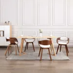 Scaune de bucătărie, 4 buc, lemn curbat și piele ecologică GartenMobel Dekor