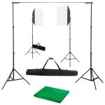 Kit studio foto cu lumini softbox și fundal GartenMobel Dekor
