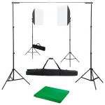 Kit studio foto cu lumini softbox și fundal GartenMobel Dekor