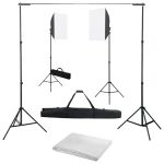 Kit studio foto cu lumini softbox și fundal GartenMobel Dekor