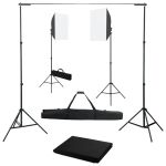 Kit studio foto cu lumini softbox și fundal GartenMobel Dekor