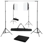 Kit studio foto cu lumini softbox și fundal GartenMobel Dekor