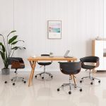 Scaune de bucătărie pivotante, 4 buc., gri, textil GartenMobel Dekor