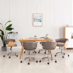 Scaune de sufragerie pivotante, 6 buc., gri taupe, textil GartenMobel Dekor