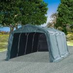 Cort mobil pentru animale verde închis 3,3x6,4m PVC 550g/m² GartenMobel Dekor