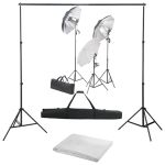 Kit studio foto cu set de lumini și fundal GartenMobel Dekor