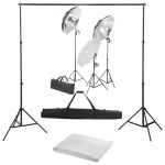 Kit studio foto cu set de lumini și fundal GartenMobel Dekor