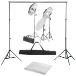 Kit studio foto cu set de lumini și fundal GartenMobel Dekor