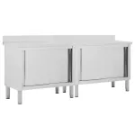 Mese lucru uși glisante 2 buc. 200x50x(95-97)cm oțel inoxidabil GartenMobel Dekor