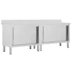 Mese lucru uși glisante 2 buc 240x50x(95-97) cm oțel inoxidabil GartenMobel Dekor