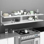 Rafturi suspendate 2 niveluri 2 buc. 200x30 cm oțel inoxidabil GartenMobel Dekor