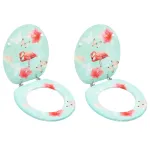 Scaune WC cu capac, 2 buc., MDF, model flamingo GartenMobel Dekor