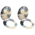 Scaune WC cu capac, 2 buc., MDF, model plajă GartenMobel Dekor