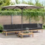 Set canapele de grădină cu perne din paleți 4 piese lemn acacia GartenMobel Dekor