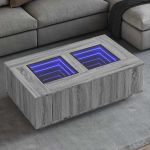 Măsuță de cafea cu LED infinity, gri sonoma, 116x69x40 cm GartenMobel Dekor
