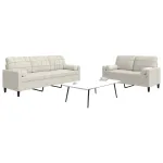 Set de canapele cu perne/rulouri, 2 piese, crem, catifea GartenMobel Dekor