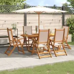 Set mobilier de grădină, 7 piese, lemn masiv acacia/textilenă GartenMobel Dekor
