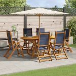 Set mobilier de grădină, 7 piese, lemn masiv acacia/textilenă GartenMobel Dekor