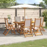 Set mobilier de grădină, 7 piese, lemn masiv acacia/textilenă GartenMobel Dekor