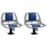 Set scaun pliabil pentru barcă, albastru și alb, 48x51x41 cm GartenMobel Dekor