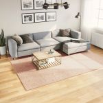 Covor HUARTE, fir scurt, moale și lavabil, roz pudră, 200x280cm GartenMobel Dekor