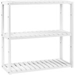 SONGMICS Raft de depozitare din bambus, 3 polite, pentru bucatarie sau baie, 60x15x54 cm, alb Household NewTrend