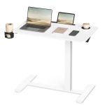 VASAGLE Masa tip birou, ajustabila cu roti pentru pat sau canapea, blat 80x45 cm, inaltime reglabila 65-102 cm, alb Household NewTrend