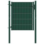 Poartă de gard din PVC și oțel, verde, 100x81 cm GartenMobel Dekor