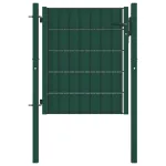 Poartă de gard din PVC și oțel, verde, 100x81 cm GartenMobel Dekor