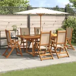Set mobilier de grădină, 7 piese, lemn masiv acacia/textilenă GartenMobel Dekor