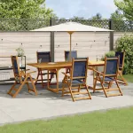 Set mobilier de grădină, 7 piese, lemn masiv acacia/textilenă GartenMobel Dekor
