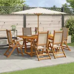 Set mobilier de grădină, 7 piese, lemn masiv acacia/textilenă GartenMobel Dekor