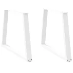 Picioare de masă în formă de V, 2 buc., alb, 100 x (72-73,3) cm, oțel GartenMobel Dekor