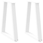 Picioare de masă în formă de V, 2 buc., alb, 60x(72-73,3) cm, oțel GartenMobel Dekor