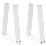 Picioare pentru măsuță de cafea în formă de V, 2 buc., alb, 38x(42-43,3) cm, oțel GartenMobel Dekor