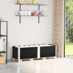 Rame pentru paleți, 2 buc., negru, 150x50 cm, lemn masiv pin GartenMobel Dekor