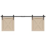 Set uși glisante pentru dulap 152 cm oțel carbon GartenMobel Dekor