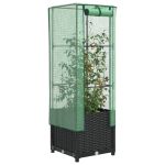Strat înălțat cu husă de seră, aspect ratan, 40x40x139 cm GartenMobel Dekor