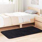 Covor shaggy cu pom înalt, NAVARRA, negru, 80x150 cm, poliester GartenMobel Dekor