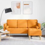 Set de canapea cu pernă Galben Întunecat Poliester GartenMobel Dekor