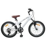 Kids Mountain Bike 24 Inci 6-Speed pentru 8-12 ani Alb GartenMobel Dekor