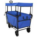 Trolley Manevrabil Pliabil Manual Negru 105 x 56.5 x 116 cm GartenMobel Dekor