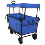 Trolley Manevrabil Pliabil Manual Negru 105 x 56.5 x 116 cm GartenMobel Dekor