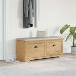 Bancă de hol BODO Maro miere 118 x 40 x 50 cm Lemn compozit GartenMobel Dekor