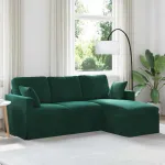 Canapea Verde închis 198 x 134 x 80 cm Catifea GartenMobel Dekor