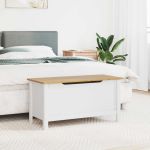 Cutie de depozitare Alb și maro cu miere 90 x 40 x 45 cm GartenMobel Dekor