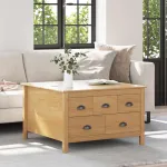 Masă de cafea Maro miere 79.5 x 79.5 x 49 cm Lemn de pin masiv GartenMobel Dekor