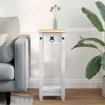 Suport pentru plante Alb 30 x 30 x 73 cm Lemn de pin masiv GartenMobel Dekor