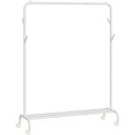 SONGMICS Suport haine metalic cu roti si raft inferior, stil industrial, 103x41x155 cm, alb Household NewTrend